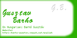 gusztav barho business card