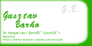 gusztav barho business card